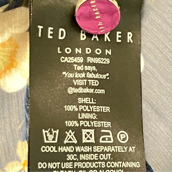 NWOT Ted Baker London Pearl Floral Long Sleeve Minidress in Navy - Size 3 US 8 - Picture 10 of 11